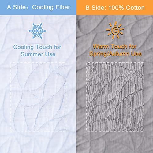 SOCHOW Cooling Blanket for Bed, Lightweight Breathable Soft Double Side Thin Summer Blanket for Adults Baby Kids, Grey 80 × 87 Inches - SHOP NO2CO2