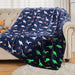 SOCHOW Glow in The Dark Throw Blanket 50 x 60 Inches, Jurassic Dinosaur Pattern Soft Cozy Flannel Fleece Blanket for Boys Girls, All Seasons Navy Blue Gifts Blanket for Kids - SHOP NO2CO2