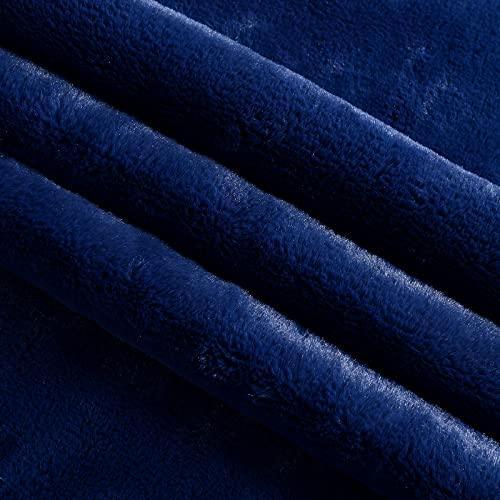 SOCHOW Premium Thick Sherpa Fleece Throw Blanket, Soft and Warm Winter Blanket, 50 × 60 Inches, Navy Blue - SHOP NO2CO2