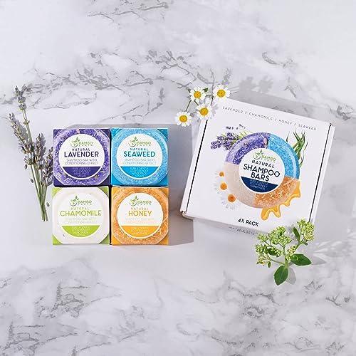 Solid Shampoo Bar And Conditioner Effect Hair Soap – 4 Pack 100% Organic Shampoo Bars For Hair With All Natural Plant Based Essential Oils And Eco Friendly Zero Waste Biodegradable Packaging - SHOP NO2CO2