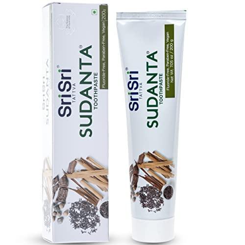 Sri Sri Tattva Sudanta Herbal Toothpaste for Oral Care Protection - Fluoride Free Ayurvedic Toothpaste to Strengthen Teeth and Gums Without Causing Sensitivity - All Natural, 200g (1 Pack) - SHOP NO2CO2