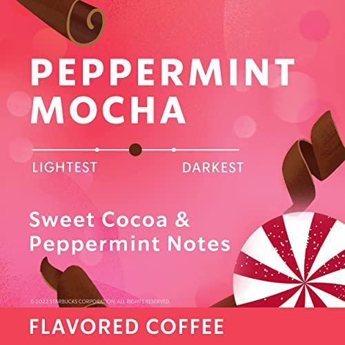 Starbucks Ground Coffee, Peppermint Mocha Naturally Flavored Coffee, 100% Arabica, Limited Edition Holiday Coffee, 6 Bags (11 Oz Each) - SHOP NO2CO2