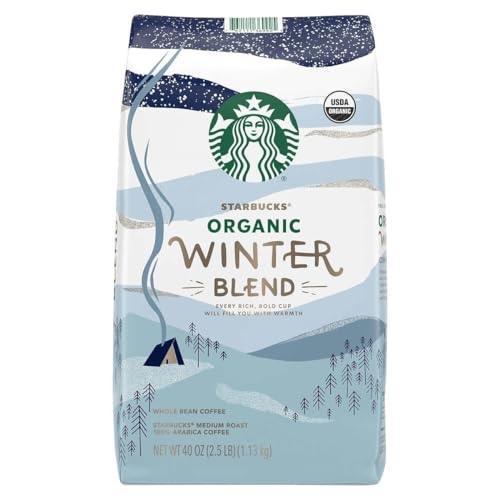 Starbucks Organic Coffee Winter Blend Whole Bean Medium Roast Arabica, Chocolate, 40 Oz - SHOP NO2CO2