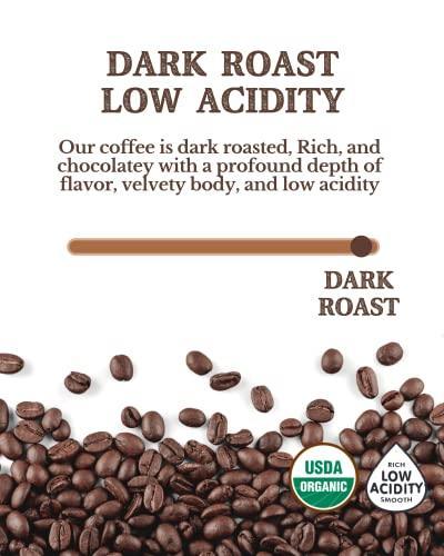 Subtle Earth Organic Coffee - Dark Roast - Whole Bean Coffee - 100% Arabica Beans - Low Acidity and Non-GMO - 5lb bag - SHOP NO2CO2