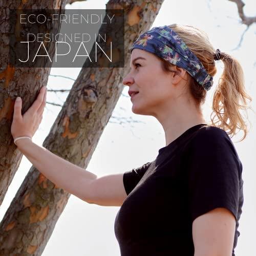 Sustainable Wide Pre-Tied Yoga Headband - Cotton Eco Headbands for Women Boho Hair Bands for Women - SHOP NO2CO2