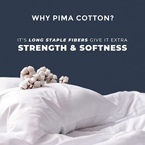 Sweave Percale Sheets King-100% Pima Cotton Sheets, Luxurious 500 Thread Count, Breathable, Light, Cool, Skin-Friendly, Double Elastic Snug Fit -Oeko-TEX Certified -Softer After Every Wash - SHOP NO2CO2