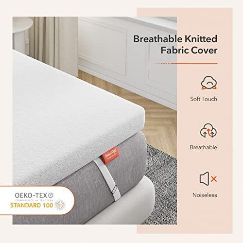 Sweetnight 3 Inch Mattress Topper Queen, Gel Mattress Topper for Cooling Sleep & Pressure Relieving, CertiPUR-US Certified Foam Mattress Topper,Queen Size - Plush - SHOP NO2CO2