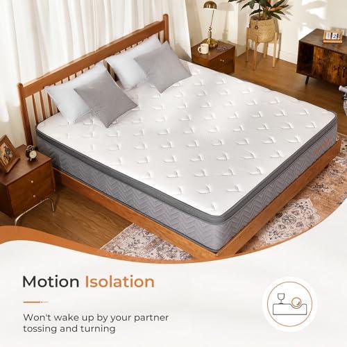 Sweetnight Queen Mattress,12 Inch Hybrid Mattress with Individual Pocketed Coils for Pressure Relief & Motion Isolation, Nimbus - SHOP NO2CO2