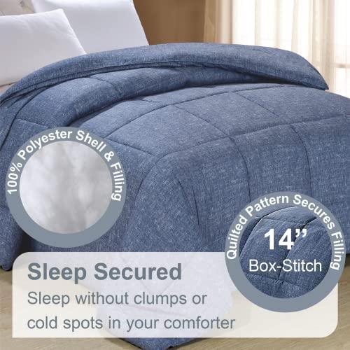 Swift Home King Comforter - Lightweight & Extra Soft Down Alternative Bedding - All-Season Comfortable Bed Comforter - Wrinkle Fade Stain Resistant - Dark Indigo, King - SHOP NO2CO2