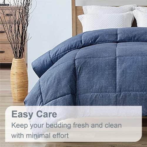 Swift Home King Comforter - Lightweight & Extra Soft Down Alternative Bedding - All-Season Comfortable Bed Comforter - Wrinkle Fade Stain Resistant - Dark Indigo, King - SHOP NO2CO2