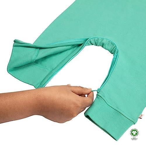 Tabeeze Zippy-Leg Baby Romper for Babies, 100% GOTS Certified Organic Cotton, Super Soft Sleeveless Romper with Ankle Zipper - SHOP NO2CO2