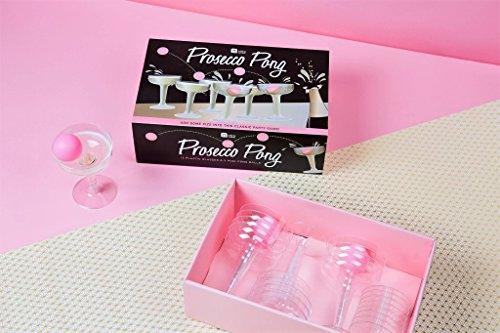 Talking Tables Prosecco Adult Drinking Includes Ping Pong Balls | Games for Bachelorette Party, Girls Night, Birthday, Bridal Shower, NYE, Cham, 12 Glasses - SHOP NO2CO2