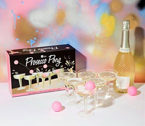 Talking Tables Prosecco Adult Drinking Includes Ping Pong Balls | Games for Bachelorette Party, Girls Night, Birthday, Bridal Shower, NYE, Cham, 12 Glasses - SHOP NO2CO2