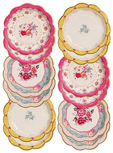 Talking Tables Truly Scrumptious Disposable Plates, 12 count, 6.5 inches for Tea Party or Birthday - SHOP NO2CO2