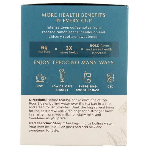 Teeccino Dandelion Dark Roast Tea - Caffeine Free, Organic, Roasted Herbal Tea with Prebiotics, 3x More Herbs than Regular Tea Bags - Gluten-Free, Acid-Free Coffee Alternative - 10 Tea Bags (Pack of 4) - SHOP NO2CO2