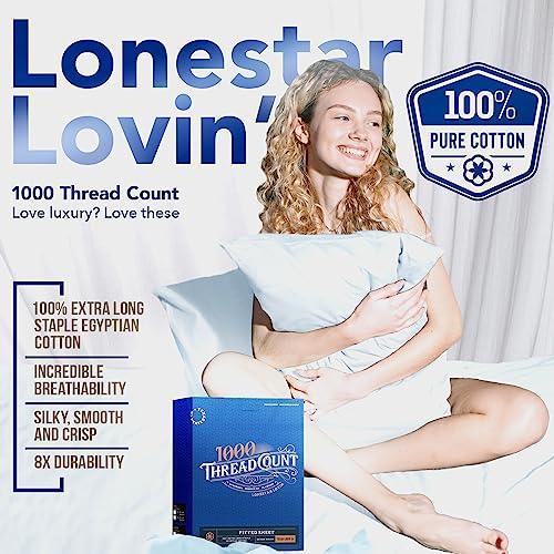 Texas Linen Co Premium 1000-Thread-Count Egyptian Feel 100% Cotton California King Ivory Fitted Sheet, Easy Snug Fit, Upto 18" Deep Pocket, Soft Smooth Sateen Weave, Extra Long Staple Cotton - SHOP NO2CO2