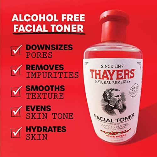 Thayers Alcohol-Free, Hydrating Rose Petal Witch Hazel Facial Toner with Aloe Vera Formula, Vegan, Dermatologist Tested and Recommended, 8.5 Oz (Pack of 2) - SHOP NO2CO2