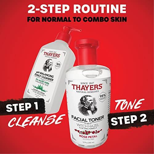 Thayers Alcohol-Free, Hydrating Rose Petal Witch Hazel Facial Toner with Aloe Vera Formula, Vegan, Dermatologist Tested and Recommended, 8.5 Oz (Pack of 2) - SHOP NO2CO2