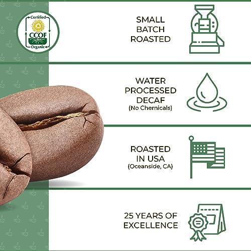 The Bean Organic Coffee Company, Aloha Bean (Hawaiian Hazelnut), Medium Roast Coffee Beans, Ground Coffee, 16 Oz, 1 Bag, Certified Organic, Roasted in the USA - SHOP NO2CO2