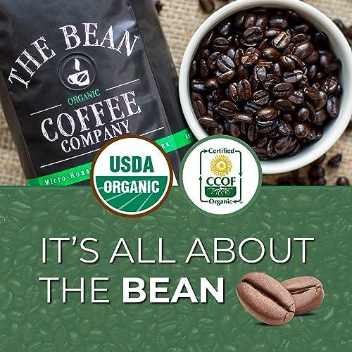 The Bean Organic Coffee Company, Aloha Bean (Hawaiian Hazelnut), Medium Roast Coffee Beans, Ground Coffee, 16 Oz, 2 Pack, Certified Organic, Roasted in the USA - SHOP NO2CO2