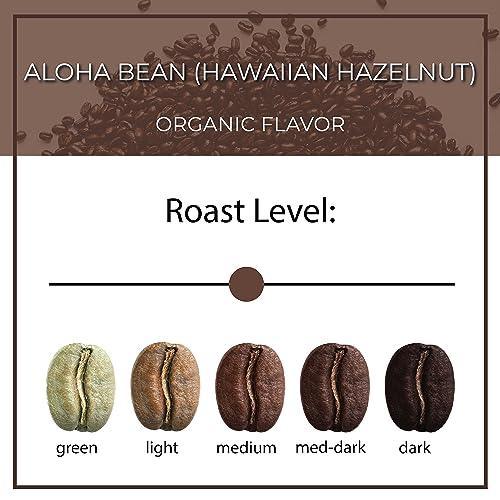 The Bean Organic Coffee Company, Aloha Bean (Hawaiian Hazelnut), Medium Roast Coffee Beans, Ground Coffee, 16 Oz, 2 Pack, Certified Organic, Roasted in the USA - SHOP NO2CO2