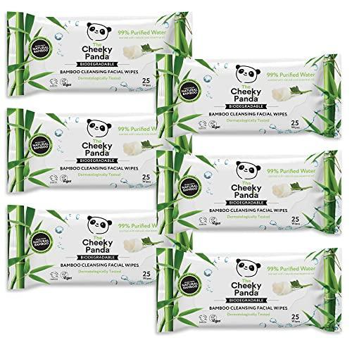 The Cheeky Panda Bamboo Face Cleanser Makeup Remover Wipes Rose Scented | 6 Packs of 25 Face Wipes | 99% Purified Water Wipes | Plant Based & Vegan Wet Wipes | Sustainable Alternative - SHOP NO2CO2