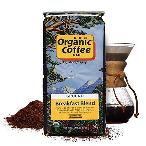 The Organic Coffee Co. Ground Coffee - Breakfast Blend (12oz Bag), Medium Roast, USDA Organic - SHOP NO2CO2