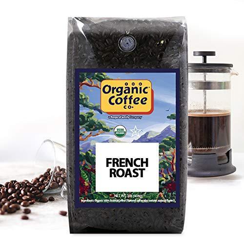 The Organic Coffee Co. Whole Bean Coffee - French Roast (2lb Bag), Dark Roast, USDA Organic - SHOP NO2CO2