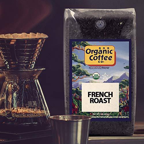 The Organic Coffee Co. Whole Bean Coffee - French Roast (2lb Bag), Dark Roast, USDA Organic - SHOP NO2CO2