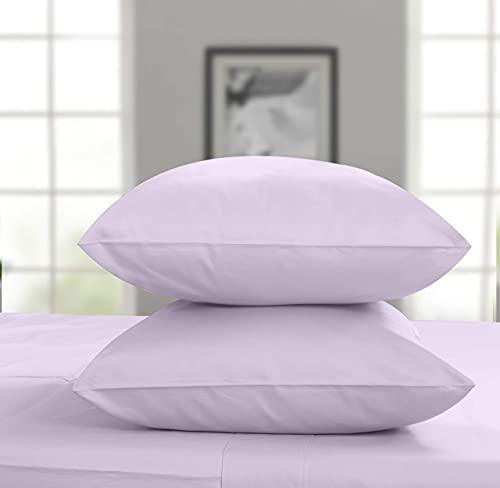 Threadmill Egyptian Cotton Queen Sheet Set | 100% Certified Egyptian Cotton Sheets for Queen Size Bed | Queen Bed Sheets Set with Snug Fit 16" Deep Pocket | Soft Cooling Sateen Bedding Set | Lilac - SHOP NO2CO2