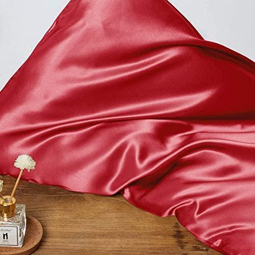 THXSILK 22 Momme Silk Pillowcase for Hair and Skin - Mulberry Silk Pillow Cover - with Hidden Zipper - Pure Silk on Both Sides (Standard, Red#) - SHOP NO2CO2