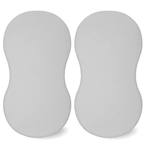 TILLYOU Cotton Fitted Bassinet Sheets for Baby Boy Girl, Fit for Halo Bassinet Swivel Sleeper, Adapt to Hourglass Bassinet Mattress Sheet, 31.5'' x 18'', 2 Pack Pale Gray - SHOP NO2CO2