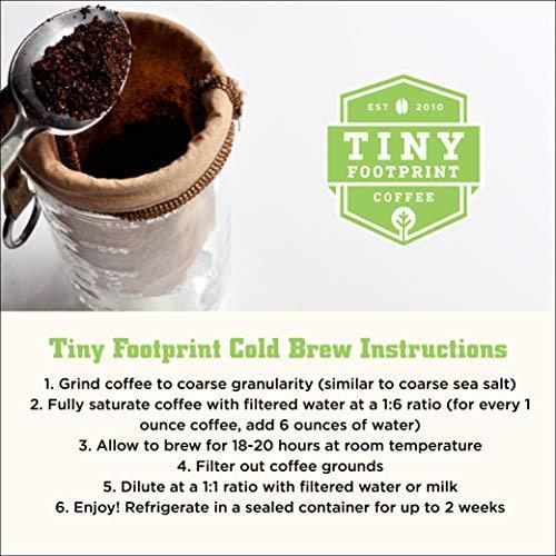 Tiny Footprint Coffee - USDA Organic Cold Brew & Press Elixir - Blend of Light & Dark Roasts - Shade-Gown Ground Coffee, Carbon Negative, 16 Ounce - SHOP NO2CO2