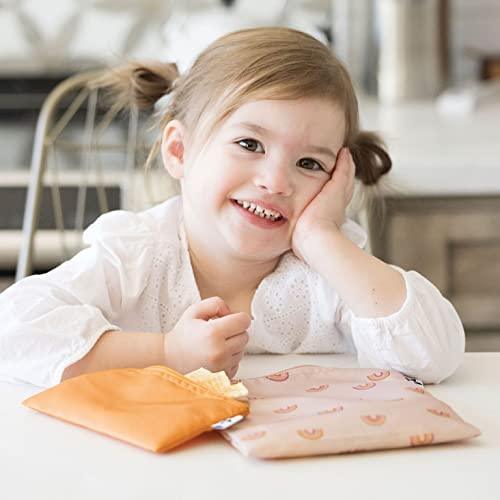 Tiny Twinkle 5 Pack Reusable Snack Bags - Machine Washable, PFAS, PVC, BPA, Phthalate-Free Reusable Baby and Toddler Food Safe Snack Bags (Boho Rainbow) - SHOP NO2CO2