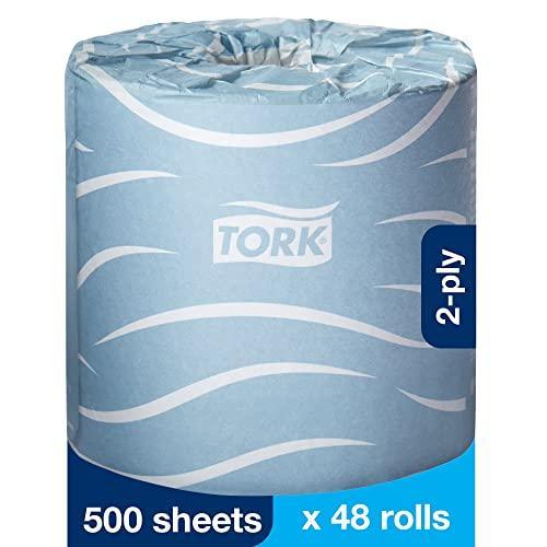 Tork Bath Tissue Roll Advanced 2-ply For everyday use at home Biodegradable 4x3.75", 500 sheets/roll, 48 rolls/case - SHOP NO2CO2