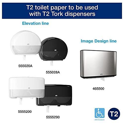 Tork Mini Jumbo Toilet Paper Roll White T2, Advanced, 1-Ply, 12 x 1200', 12013903 - SHOP NO2CO2