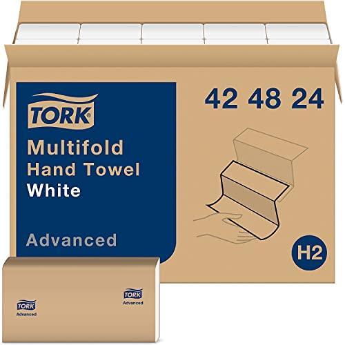 Tork Multifold Hand Towel White, 3-Panel, 250 Towels per Pack, 16 Packs, Fits H2 Towel Dispensers - SHOP NO2CO2