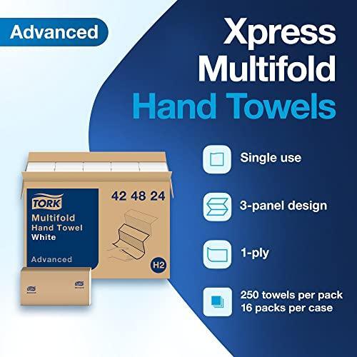 Tork Multifold Hand Towel White, 3-Panel, 250 Towels per Pack, 16 Packs, Fits H2 Towel Dispensers - SHOP NO2CO2