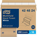 Tork Multifold Hand Towel White, 3-Panel, 250 Towels per Pack, 16 Packs, Fits H2 Towel Dispensers - SHOP NO2CO2