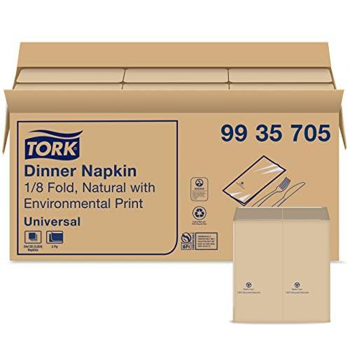 Tork Natural Dinner Napkin, 1/8 Fold 2-ply, 15" x 16.3", 24 x 126 napkins, 9935705 - SHOP NO2CO2