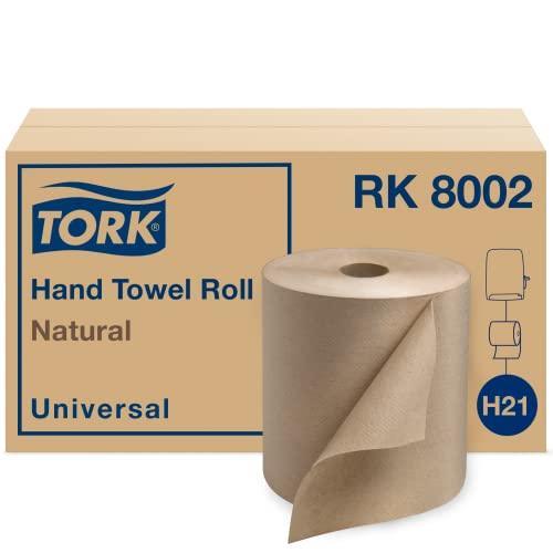 Tork Paper Hand Towel Roll Natural H21, Universal, 100% Recycled Fiber, 6 Rolls x 800 ft, RK8002 - SHOP NO2CO2