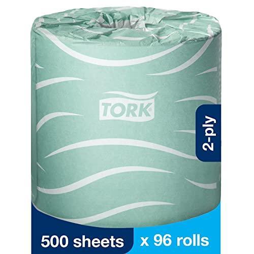 Tork Septic Safe Toilet Paper White, 100% Recycled, 2-ply, 500 Sheets per Roll, 96 Rolls - SHOP NO2CO2