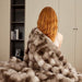 Touchat Luxury 1000GSM Faux Rabbit Fur Throw Blanket, Super Heavy Warm Cozy Brown Blankets for Couch Bed Sofa, Ruched Plush Fuzzy Elegant Soft Reversible Mink Blanket for Living Room Bedroom - SHOP NO2CO2