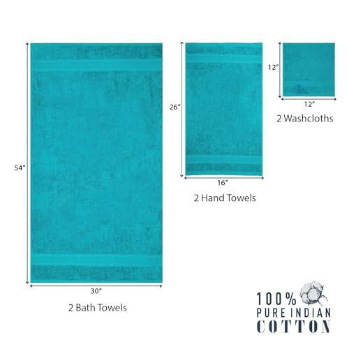 TRIDENT Luxury Soft Christmas Towel Sets for Bathroom, 6 Piece Towels Set, 2 Bath Towels, 2 Hand Towels, 2 face Cloths, Christmas Clearance Towel Set, Ring Spun Cotton 100%, Xmas Teal Towel Set - SHOP NO2CO2