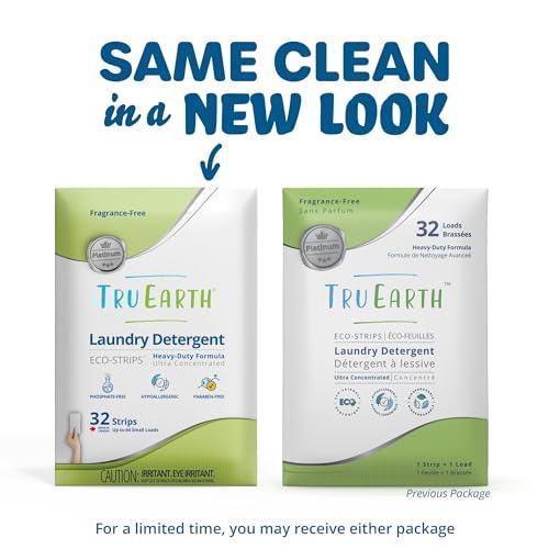 Tru Earth Platinum Laundry Detergent Sheets - Up to 64 Loads (32 Sheets) - Heavy Duty Ultra-Concentrated Advanced Formula - Fragrance Free - SHOP NO2CO2