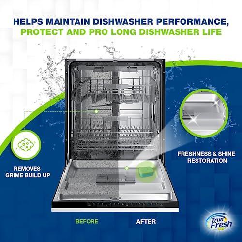 True Fresh Dishwasher Cleaner and Deodorizer Tablets 18-Pack of 20g Deep Cleaning Dishwasher Tablets - Heavy Duty Degreaser Dish Washer Clean Pods Formulated to Clean Smelly Dish Washer Machines - SHOP NO2CO2