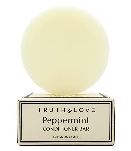 Truth & Love Beauty Peppermint Hydrating and Moisturizing Conditioning Bar - Sustainable, Plastic Free, Eco-Friendly, Cruelty Free, Organic Natural Ingredients, Zero Waste. 1.02oz. - SHOP NO2CO2