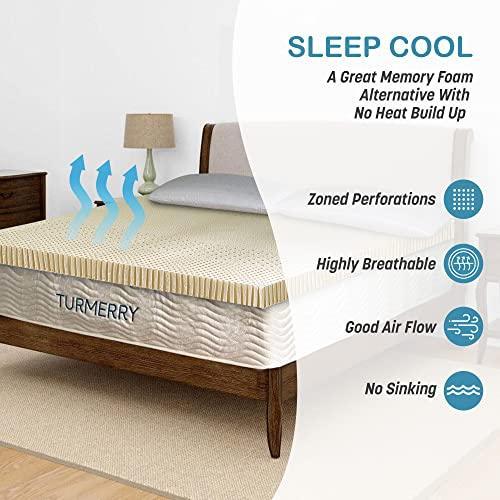 Turmerry 7-Zone Organic Latex Mattress Topper GOLS Certified (Queen / 3 inch/Medium) - SHOP NO2CO2