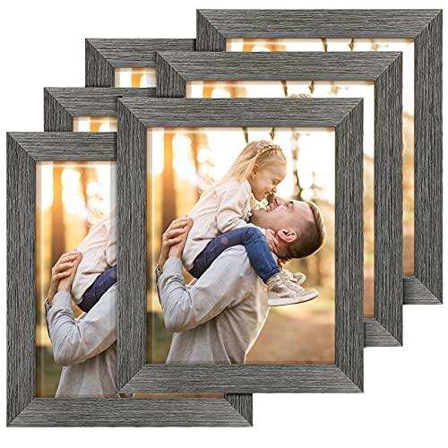 TWING 8 X 10 Picture Frames Set of 6, Rustic Grey Farmhouse Collage Photo Frames Gallery Wall Frame Set for Table Top and Wall Display - SHOP NO2CO2