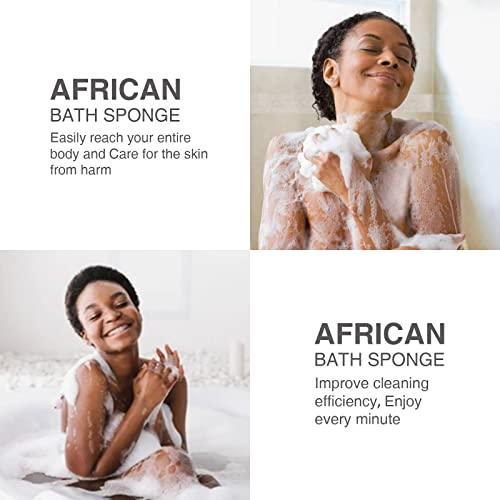 UJFQBH 3 Pieces African Bath Sponge African Net Long Net Bath Sponge Exfoliating Shower Body Scrubber Back Scrubber Skin Smoother,Great for Daily Use (Pink,Yellow,Purple) - SHOP NO2CO2